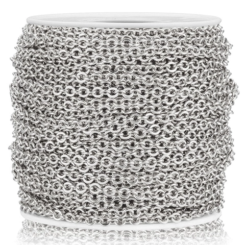 Roestvrijstalen O-Ketting Platte Kruislinks Sieraden Maken DIY Kettingrol Kleurvast Vacuüm Verguld Voor Kettingen Armbanden
