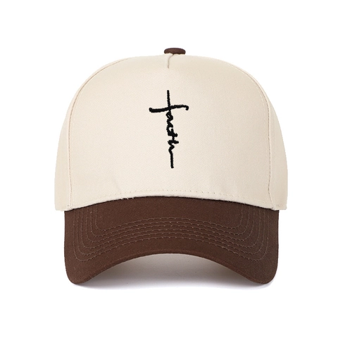 Vintage Καπέλο Trucker 5 Πλαισίων Με Κέντημα Σταυρού Faith Χρωματική Αντίθεση Βαμβακερό Ρυθμιζόμενο Καπέλο Μπέιζμπολ Unisex