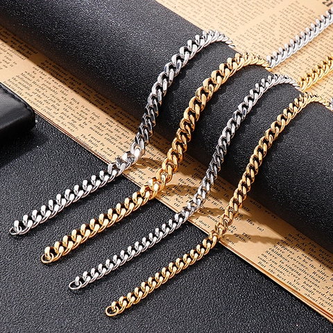 Collana A Catena Cubana Acciaio Inossidabile Hip Hop Minimalista Punk Gioielli Di Moda Per Uomini E Donne