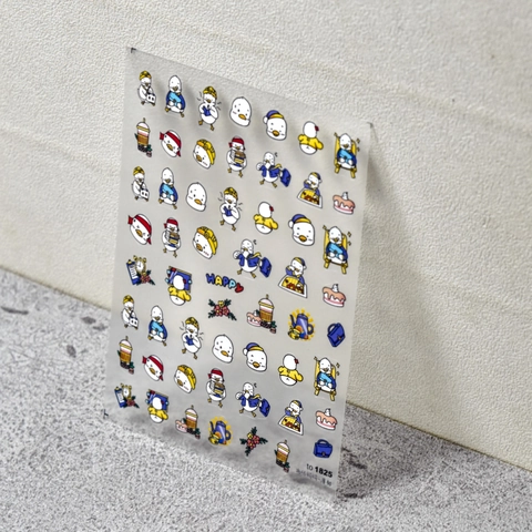 Pegatinas Para Uñas De Pato Y Pingüino De Dibujos Animados 5D Autoadhesivas Ultrafinas Transparentes PET Decoración De Manicura DIY