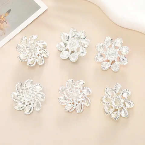 Flower Diy Jewelry Charms Alloy Sparkling Rhinestone Faux Artificial Pearl Decorative Accessories For Phone Case And Shoes
