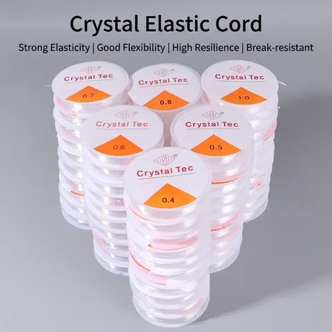 Transparent Elastic Cord String For Jewelry Making DIY Bracelet Necklace Beading Thread Multiple Sizes Clear Plastic Resin