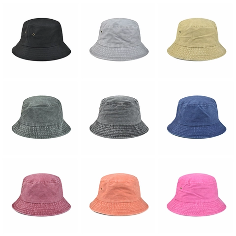 Sombrero de Pescador de Algodón Lavado Vintage para Mujeres Hombres Transpirable Protección Solar Plegable Casual Viaje