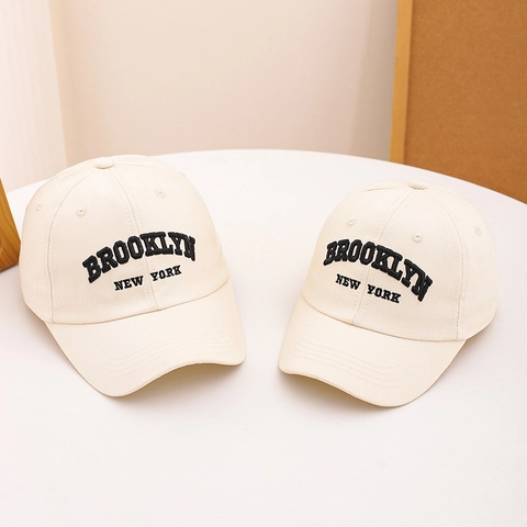 Brooklyn New York Embroidery Baseball Cap Cotton Blend Adjustable Sun Hat Kids Adults Casual Retro