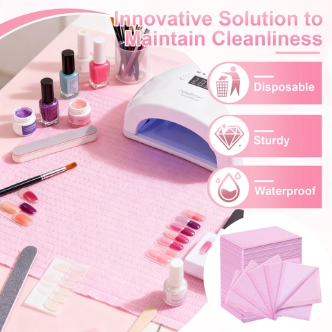 Desechable Impermeable Absorbente Tapetes De Mesa Arte Uñas Baberos Dentales Papel Multi Capas Película PE Mantel Manicura Salón