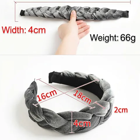 Braided Velvet Headband Padded Thickened Twisted Chunky Hairband For Women Vintage Fashion Elegant Hair Accessories