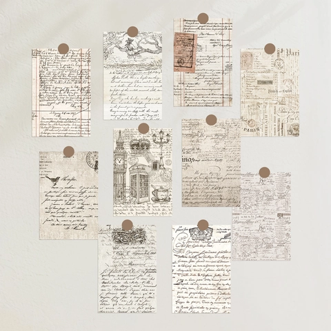 Cartoline Decorative Estetiche Retro Cartoline Scrittura A Mano Vintage Francese Inglese Decorazione Parete DIY Scrapbooking Cartoncino