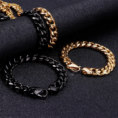 Collana Bracciale Catena Cubana Da Uomo In Acciaio Inossidabile Gioielli Alla Moda Hip Hop Punk