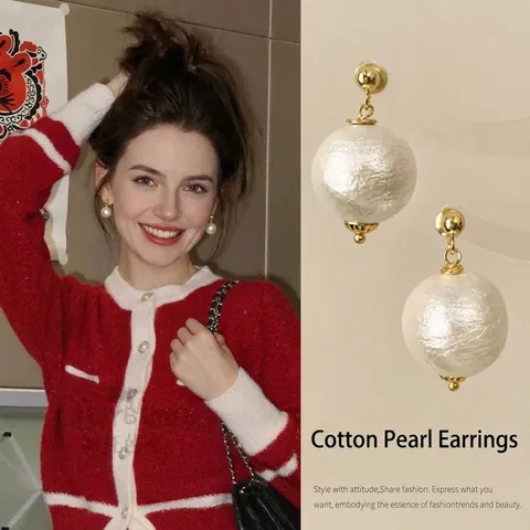 Elegantes Pendientes De Perlas Artificiales Acrílicas Redondas Con Poste De Plata Joyería Geométrica Simple De Moda Para Mujer