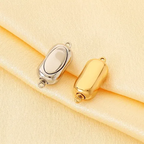 Connettori Per Chiusura In Acciaio Inossidabile Forma A Lingotto Ovale Accessori Gioielli Fai Da Te Collana Bracciale