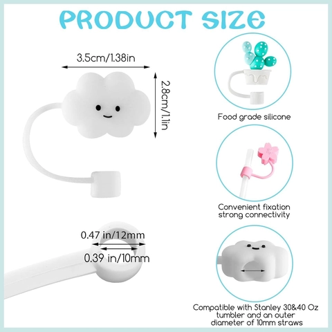 Siliconen Rietjes Covers Stofvrij Cartoon Rietje Caps Herbruikbare Decoratieve Drinkaccessoires Kleurrijke Leuke Vormen