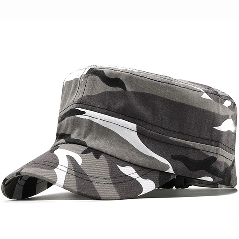 Cappello Da Cadetto Mimetico Cotone Tela Berretto Militare Regolabile Flat Top Protezione Solare Outdoor Tattico Uomo Donna