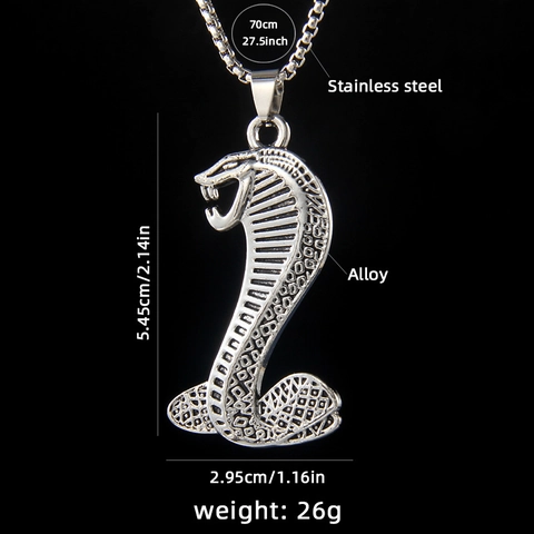 Cobra Hanger Ketting Met Roestvrijstalen Ketting En Legering Slang Bedel Hip Hop Gothic Punk Sieraden Voor Mannen Vrouwen Mode