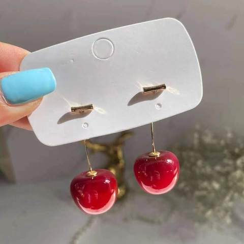 Cherry Peach Fruit Drop Earrings Alloy Copper Resin Colorful Sweet Cute Creative Jewelry For Women