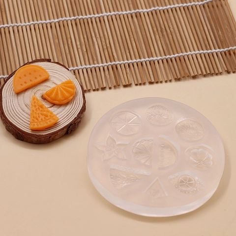 Siliconen Fruit Schijfjes Vorm Mini Watermeloen Sinaasappel Citroen Vormen Voor Taart Decoratie Fondant Snoep Hars DIY