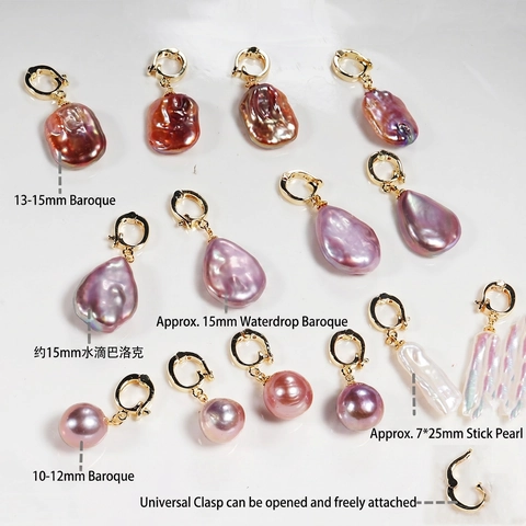 Baroque Freshwater Pearl Necklace Pendant With Gold Filled Copper Universal Connector Versatile Jewelry For Women