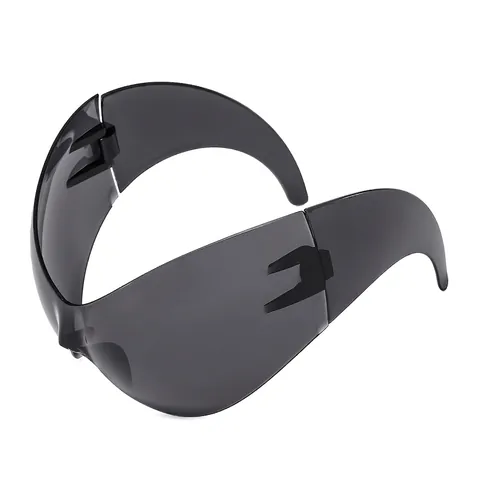 Einteilige Shield Sonnenbrille Futuristisch Y2K Oversized PC Rahmen UV Schutz Trendige Wrap Around Brille