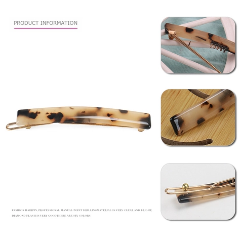 Französische Vintage Acetat Haarklammer Elegantes Schildpatt Marmormuster Rechteckige Barrette Für Damen Täglicher Haarschmuck
