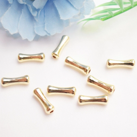 Electroplated Copper Bamboo Joint Spacer Beads DIY Jewelry Making Accessories Metal Cylinder Loose Tube Beads For Bracelet