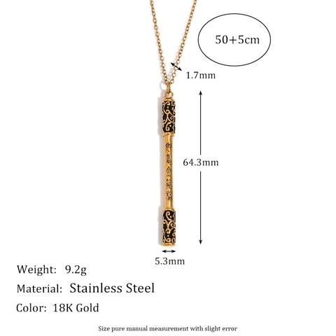 Monkey King Gouden Knuppel Hanger Ketting 18K Verguld Roestvrij Staal Mythisch Wapenontwerp Hip Hop Sieraden Voor Heren