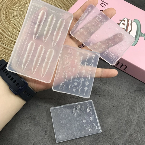 3D Silikonform Für Nagelkunst DIY Schmetterling Schlüssel Knopf Spitze Muster Transparentes Bastelwerkzeug Fondant Dekoration