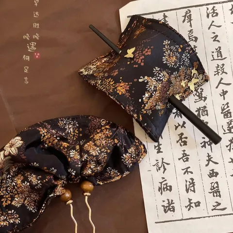 Vintage Bloemen Geborduurde Stof Haaraccessoire Voor Vrouwen Nieuwe Chinese Stijl Haarspelden Met Sandelhouten Stok