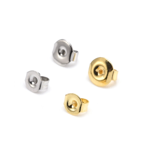 Stainless Steel Earring Backs Stoppers Butterfly Round Replacement Parts For Stud Earrings Gold And Steel Color
