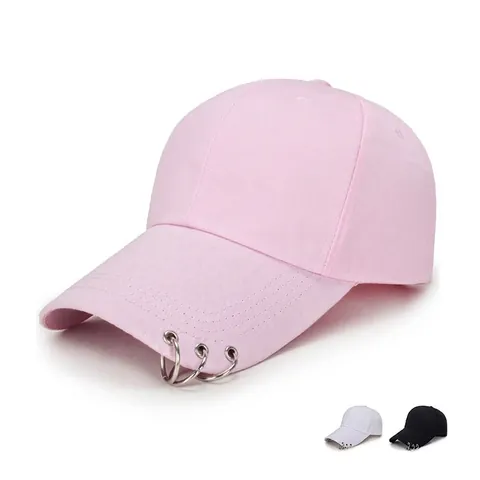 Honkbalpet Katoen Polyester Verstelbaar Metalen Ringen Punk Streetwear Zonnehoed Voor Heren Dames