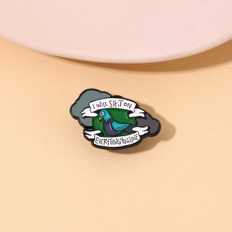 Funny Pigeon Enamel Pin Zinc Alloy Brooch With Sarcastic Slogan Cartoon Bird Badge For Denim Jacket Bag Backpack