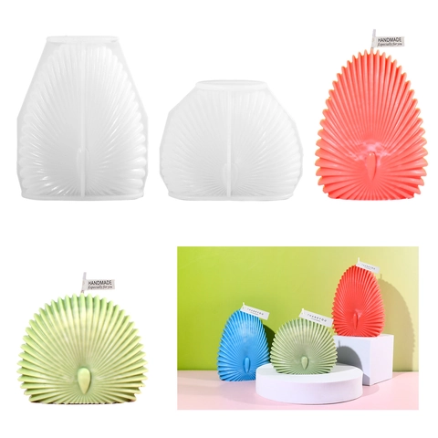 Scallop Shape Silicone Mold Peacock Tail Design For DIY Candle Making Resin Soap Handmade Ornament 3D Relief