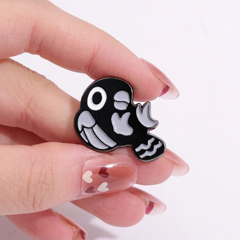 Lot de Broches en Alliage de Dessin Animé Oiseau Plume Pins en Émail Animal Gothique Badge Oiseau Bijoux de Mode pour Sac Veste