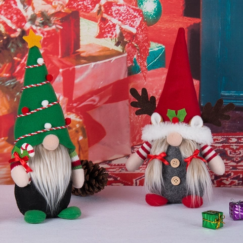 Gnomos De Navidad Rudolph Peluche Astas De Reno Estrella Adorno De Escritorio Figura Tomte Nórdico Decoración Festiva Regalo