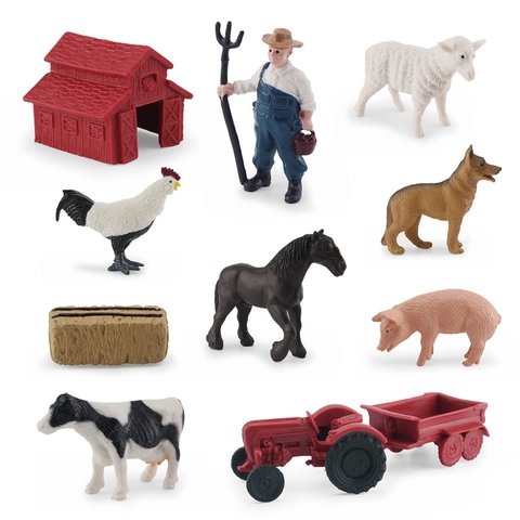 Modelo De Simulación De Vida En La Granja Realista Animales Granjero Tractor Granero Juguetes De Plástico Para Niños Decoración Educativa De Arenero