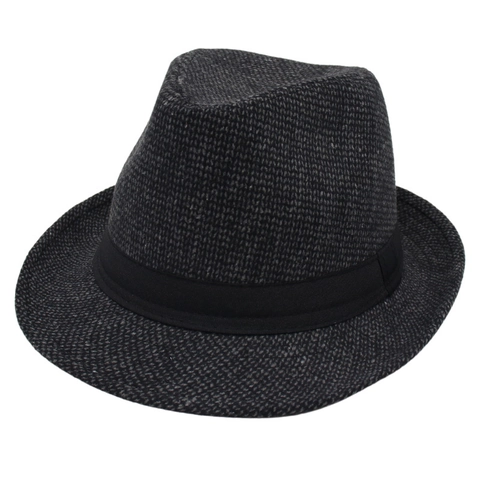 Cappello Fedora Classico Stile Gentleman Jazz Retro Con Fascia Decorativa Finitura Tweed Feltro Cotone Per Uomo E Donna