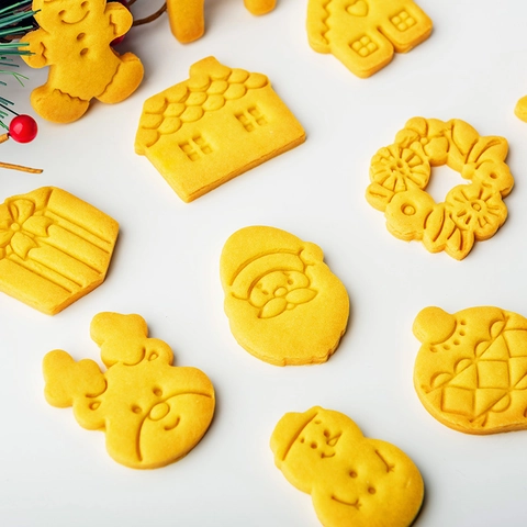 Molde Para Galletas De Navidad Dibujos Animados Papá Noel Copo De Nieve 3D PLA Herramienta De Repostería