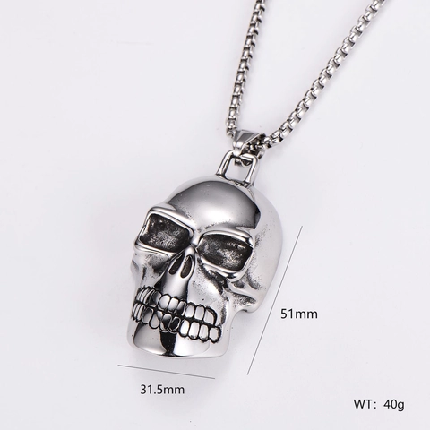 Anhänger Halskette 304 Edelstahl Thor Hammer Schädel Stier Wikinger Punk Hip Hop Gothic Schmuck Für Männer Frauen