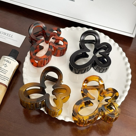 Butterfly Hair Claw Clip French Acetate Hollow Hairpin Retro Tortoise Shell Ponytail Bun Holder Fashion Accessories For Women