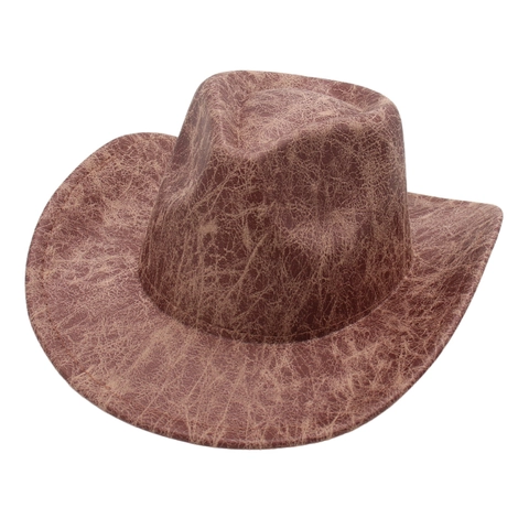Retro Western Cowboy Hat Distressed Cracked Texture Wide Brim Fedora For Men Women British Jazz Style Vintage