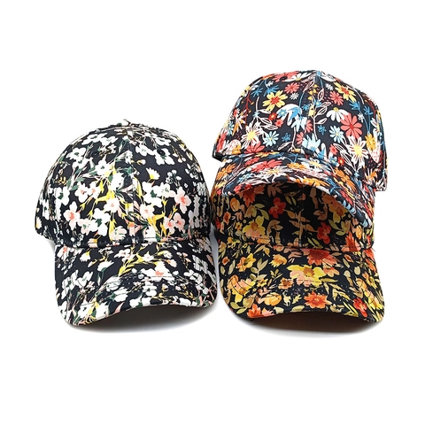 Casquette De Baseball Imprimé Floral Réglable Polyester Protection Solaire Chapeau Soleil Mode Extérieur Hommes Femmes