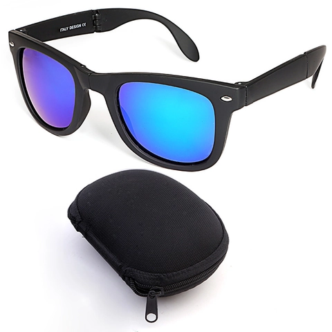 Faltbare Sonnenbrille Retro Niet PC Rahmen AC Linse UV400 Schutz Tragbare Reise Outdoor Vintage Quadratische Unisex