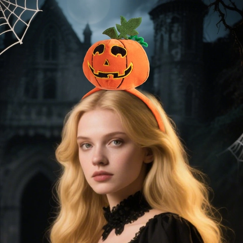 Serre-tête Halloween Peluche Citrouille Araignée Chauve-souris Fantôme Crâne Coiffe Fête Costume Accessoires Cheveux Carnaval