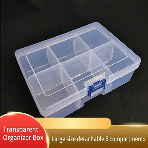 Transparent Plastic Compartment Storage Box PP Clear Divided Jewelry Box Detachable Grid Craft Organizer Box For Beads Parts