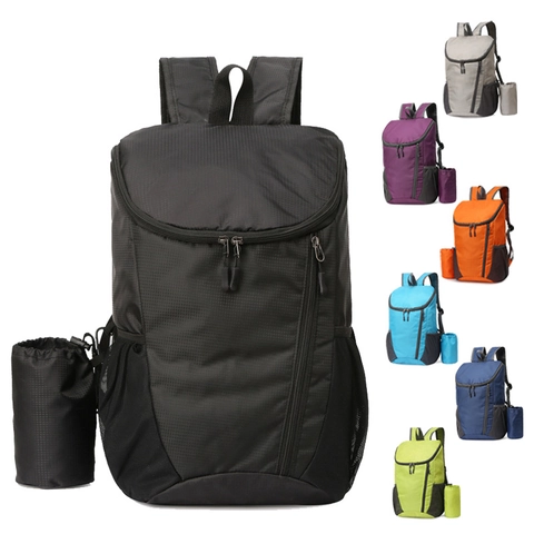 Lightweight Folding Backpack Large Capacity Waterproof Ripstop Polyester Outdoor Sport Hiking Travel Portable Unisex