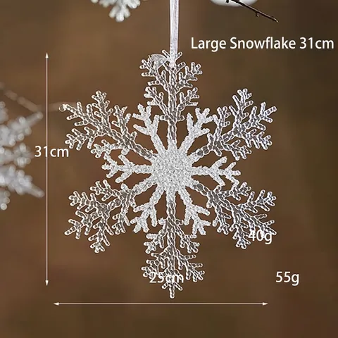 Decorazioni Appese Fiocco Di Neve Di Natale In Acrilico Trasparente Grandi Ornamenti Cristallo Di Ghiaccio Hotel Casa