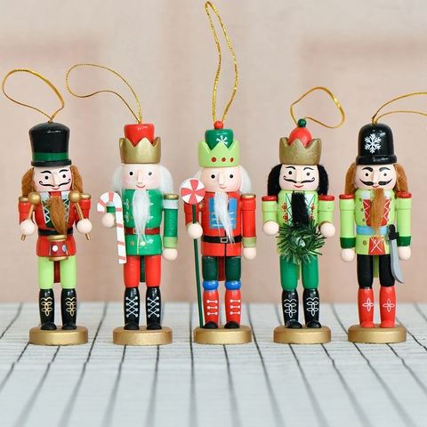 Schiaccianoci In Legno Soldato Re Figure Ornamenti Appesi Per Albero Di Natale Decorazione Festiva Tradizionale Dipinta A Mano