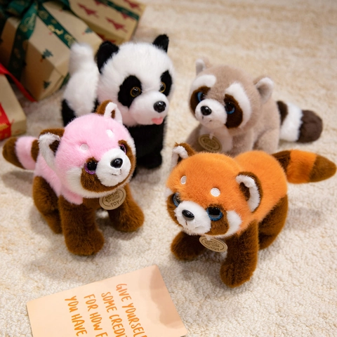 Cute Soft Plush Animal Toy Stuffed Panda Tiger Raccoon Red Panda Doll For Kids Gift Home Decor