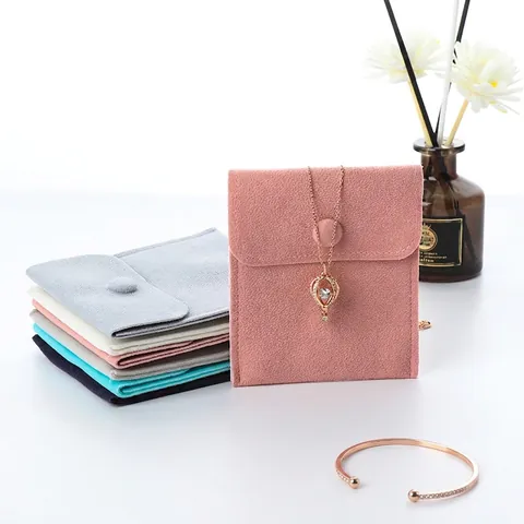 Doppelseitiger Samt Schmuckbeutel Mit Druckknopf Weicher Reise Schmuck Aufbewahrungsbeutel Für Halsketten Ohrringe Ringe Armbänder