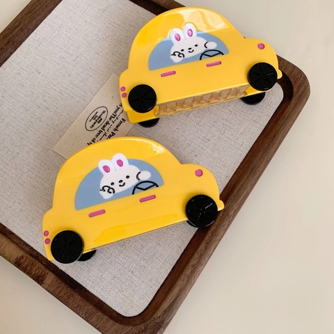 Cute Cartoon Yellow Car Rabbit Hair Claw Acetate Sweet Handmade Hair Clip For Women Girly Fashion Hair Accessories