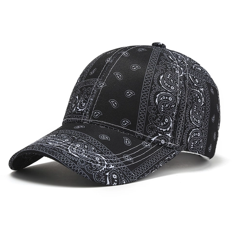 Gorra De Béisbol Con Estampado Paisley Mezcla De Algodón Patrón Bandana Hip Hop Streetwear Sombrero Ajustable Unisex