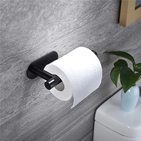 Toilet Paper Holder Wall Mounted Strong Adhesive Towel Bar Rack For Bathroom Kitchen No Drilling Modern Minimalist
